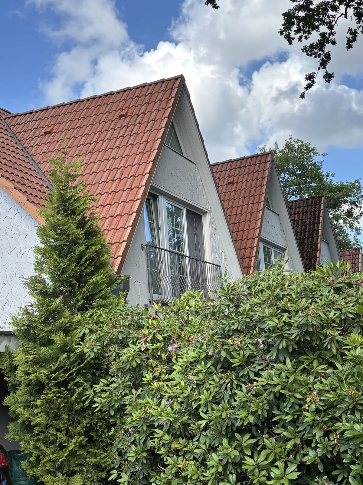 Dach mit Ziegeln nach der Reinigung